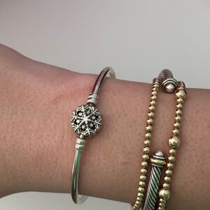 Pandora Silver Snowflake Bangle Bracelet